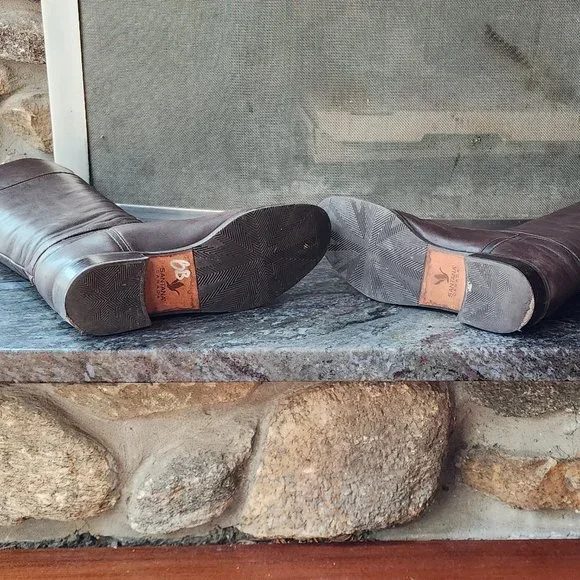 Santana Canada Cognac Leather Riding Boots Size 7.5M - Picture 13 of 15